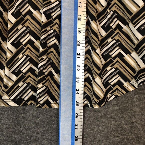 Cocomo Pintuck Top Womens PL V Neck Popover Knit 3/4 Roll Tab SLV Zig-Zag Print - Picture 9 of 11